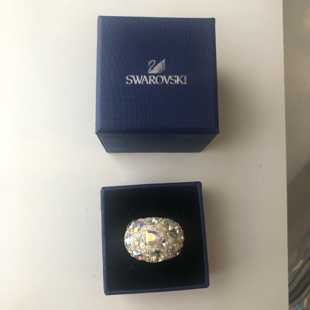 Authentic Swarovski Chic white heart ring